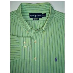 Polo Ralph Lauren "Classic Fit" Light Green, Purple, Blue Striped LS Shirt